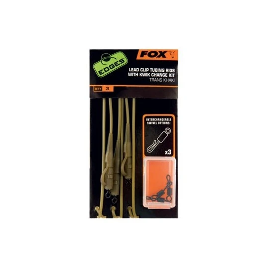 FOX EDGES™ Lead Clip Tubing Rig - Trans Khaki 1 FOX EDGES™ Lead Clip Tubing Rig - Trans Khaki
